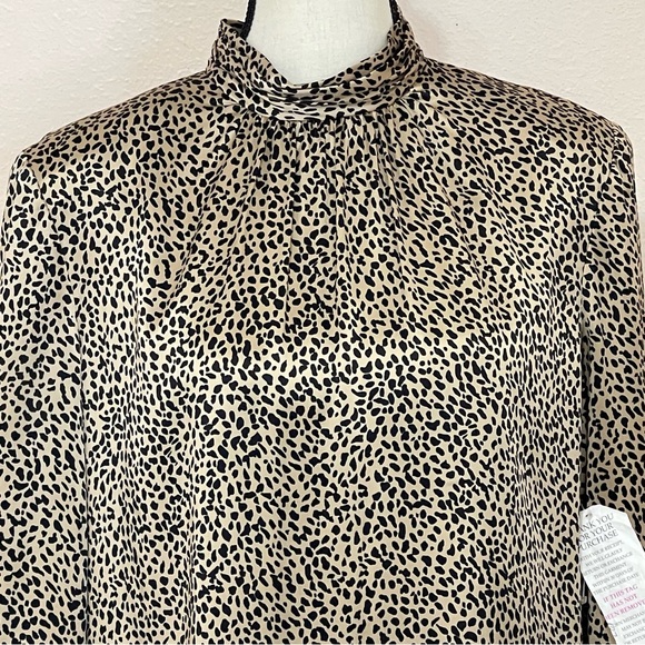 Spenser Jeremy |Silk Mock Neck Leopard Print Dress Size 12 - Picture 4 of 16